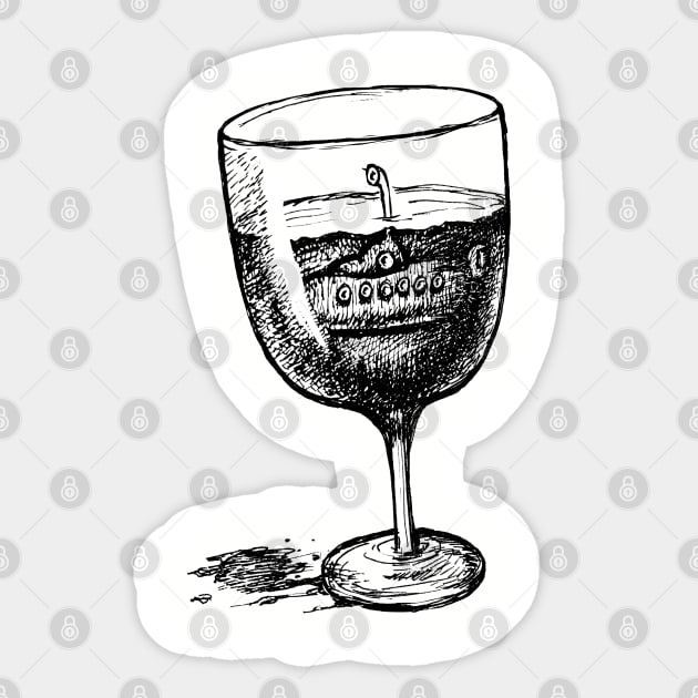 What's Up Sub Wine Sticker by redtigersXD